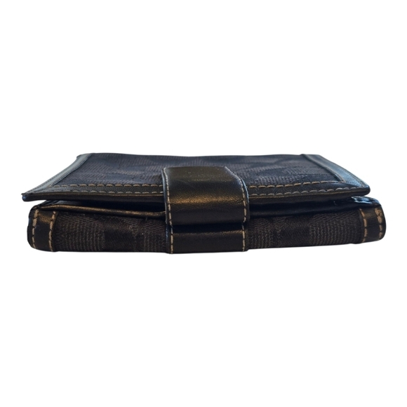 Coach Leatherware Black Signature C Canvas Leather Snap Bifold Wallet - Picture 8 of 14